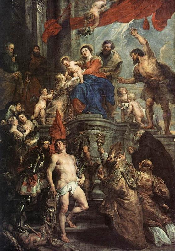 RUBENS, Pieter Pauwel Madonna Enthroned with Child and Saints China oil painting art